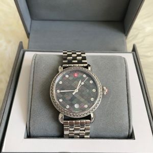 Michele Black Mosaic Diamond Watch